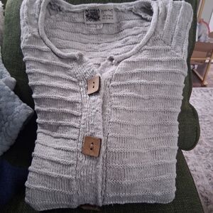 Habitat Women's 100% Cotton Cardigan Gray Sweater S